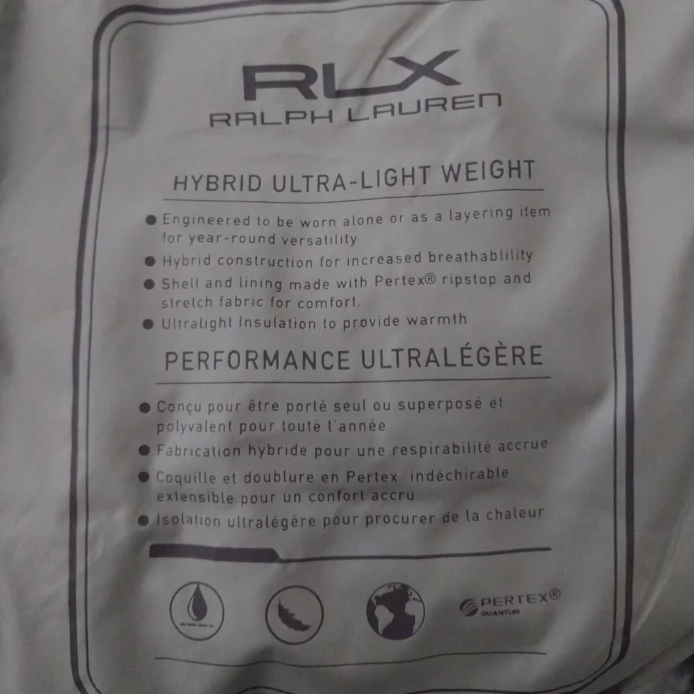 RLX Ralph Lauren Hybrid Down Jacket Green XL NWT